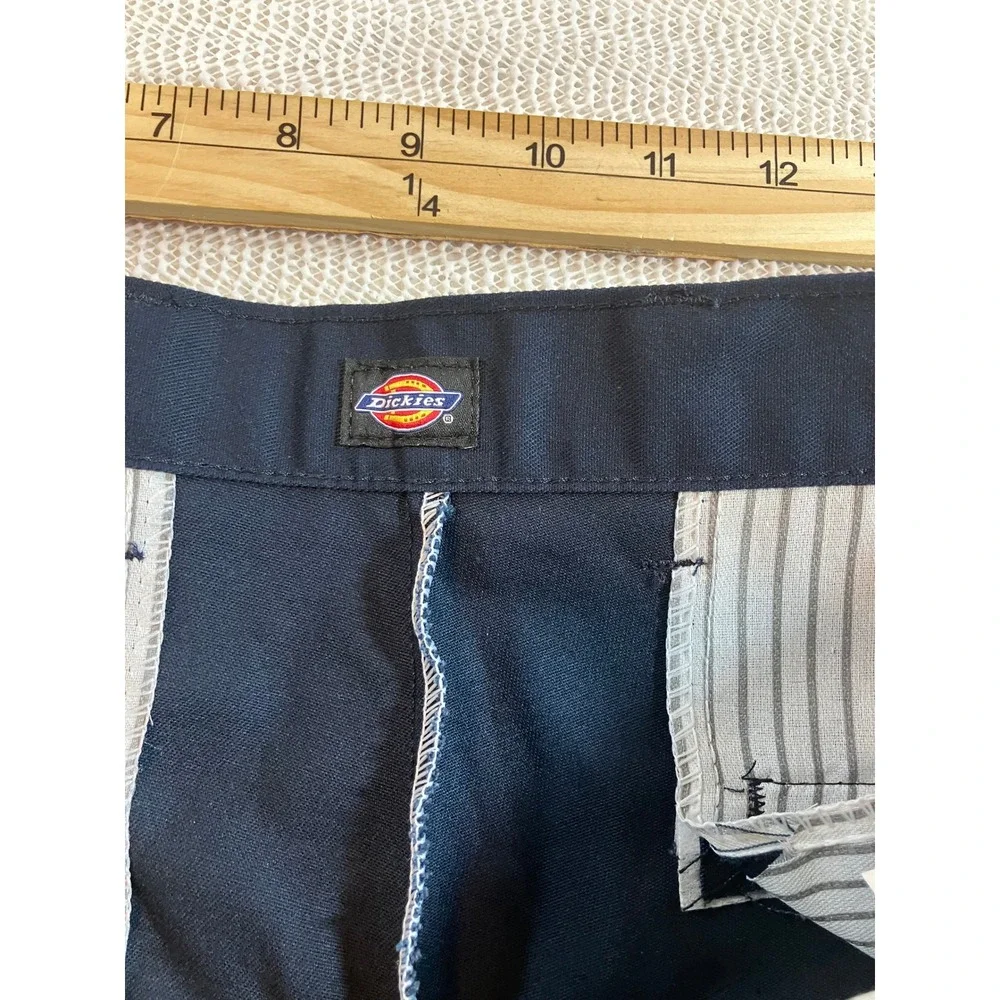 Dickies Mens Navy Blue Flat Front Work Shorts Size 36 Twill Casual Chino Shorts